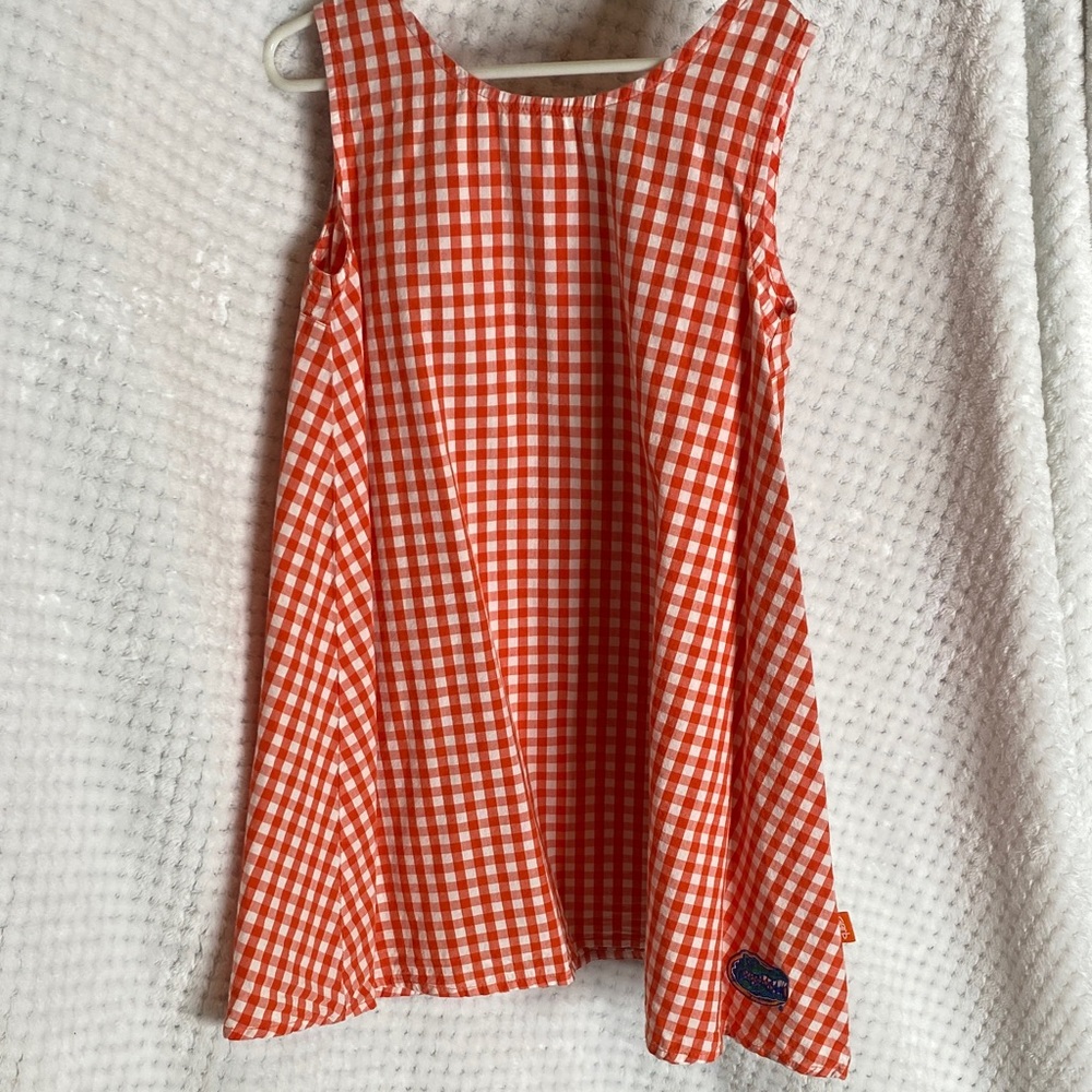 Garb team Gators Orange and White Gingham Sleeveless dress